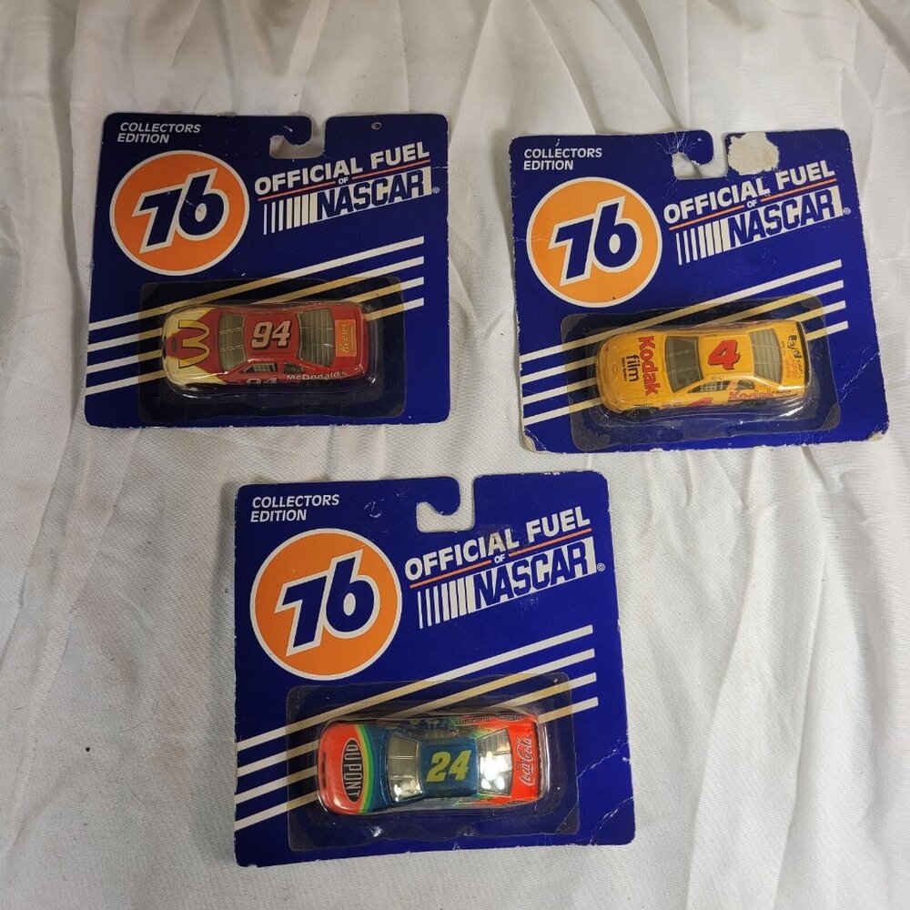 LOT OF 3 VINTAGE 76 OFFICIAL FUEL OF NASCAR COLLECTORS EDITION Car